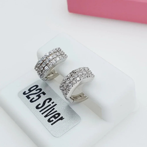 "925 Sterling Silver Cubic Zirconia Earrings, U19254657 - Picture 9 of 11